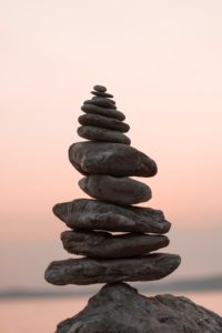 Self-care practices Balanced rocks